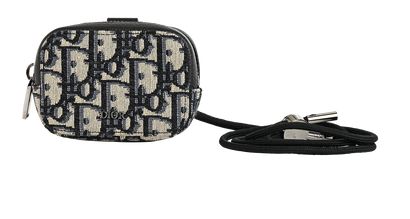 Christian Dior Nano D-Touch Pouch, £250, Accessories, Black/Grey/Navy, Canvas/Leather, Front view